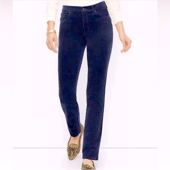 Talbots Pant Trouser Corduroy High Rise Straight Leg  Navy Blue Classic Winter - Picture 1 of 12